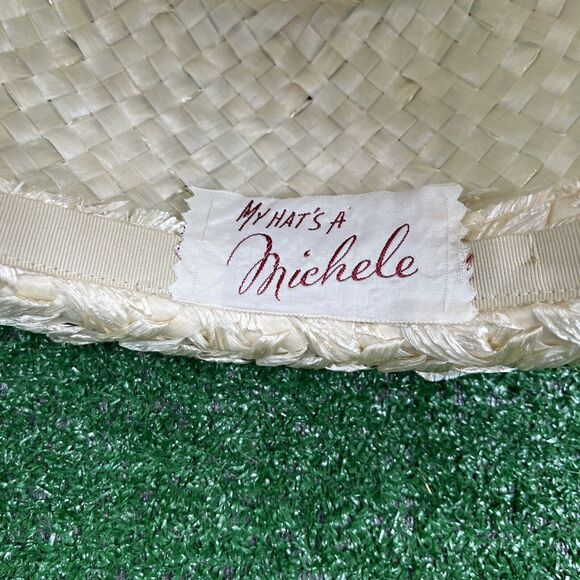 Womens Fancy Dress Derby Church‎ Ivory Floral Hat With Netting My Hats A Michele - Picture 8 of 10